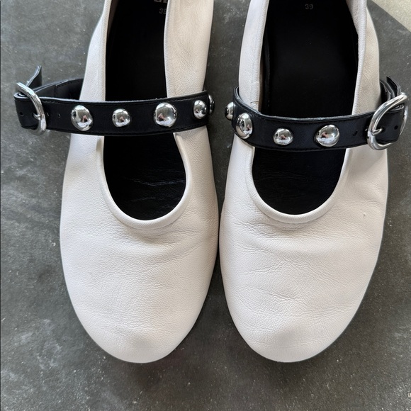 Zara Studded Leather Ballet Flats - Picture 4 of 11